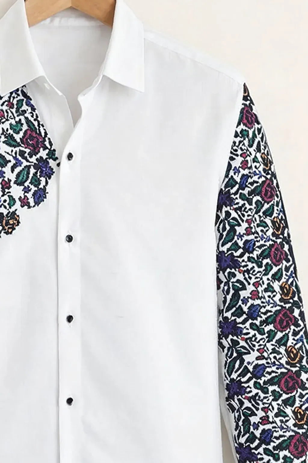Niflon Premium White Floral Printed Designer Full Sleeve Casual Shirt for Men | Cotton Blend Stylish Button-Down Party Wear Shirt | Regular Fit Elegant Fashion Shirt